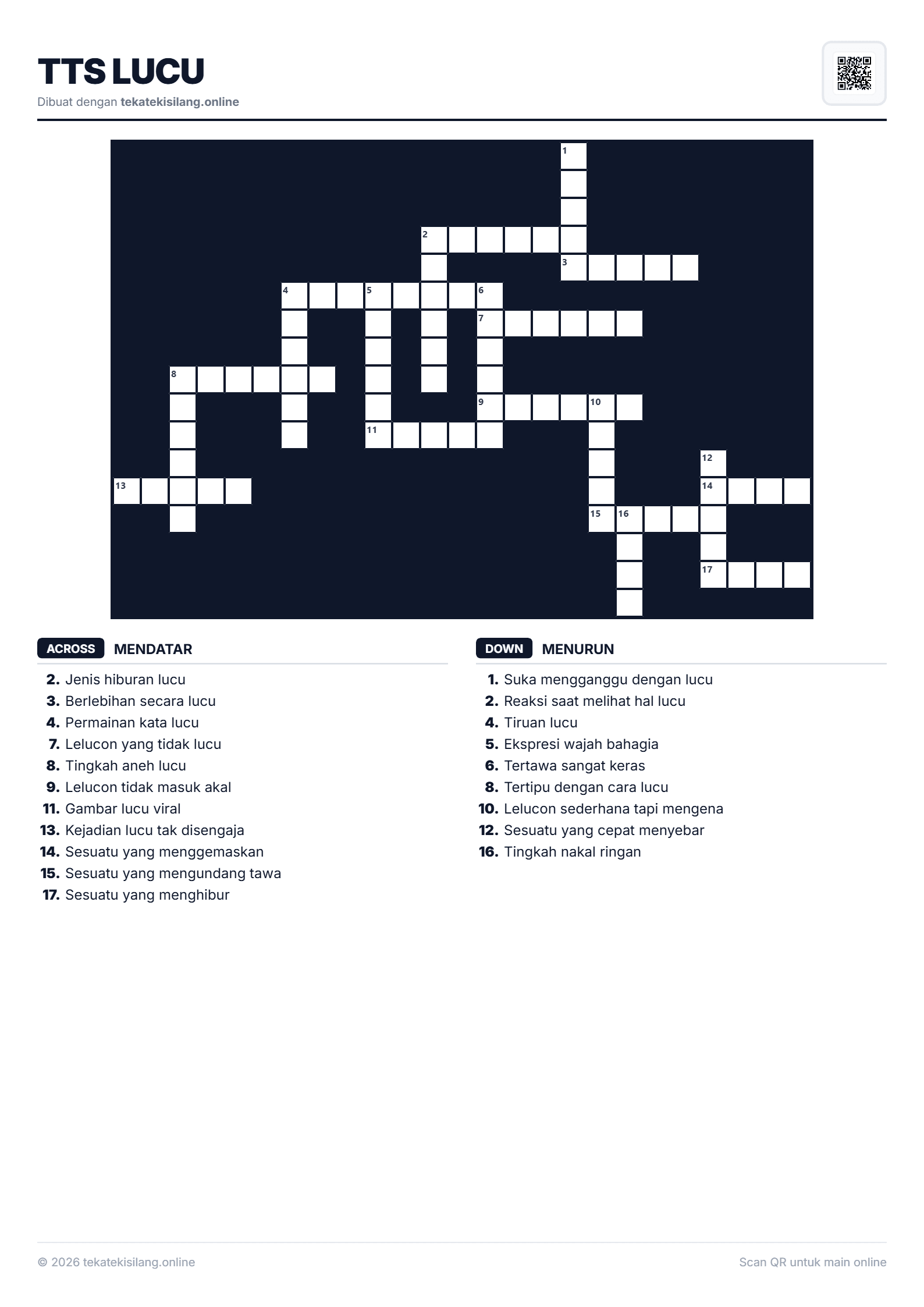 Teka Teki Silang TTS Lucu